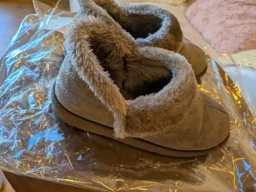 스웨이드 퍼 어그 부츠 그레이