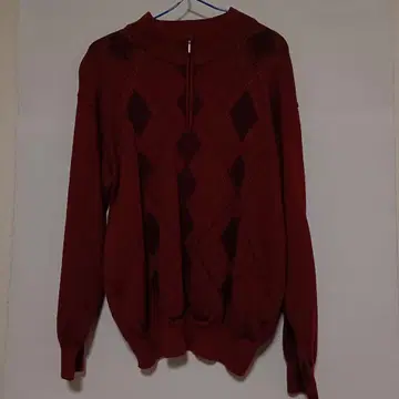 버건디 지퍼 스웨터