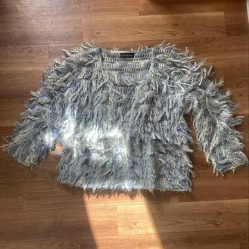 빈티지 구제 의류 프린지 니트 스웨터