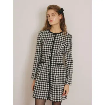 VEM VER 벤버 트위드 드레스 _ 화이트