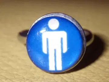90'S 화장실 사인 토이링 15호 빈티지 반지 픽토그램