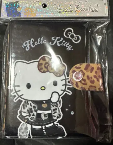 헬로키티 씰북 레오파드 무늬 블랙 씰 바인더 씰북