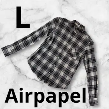 [ Airpapel ] 여성용 체크 무늬 긴팔 셔츠 L 멀티 컬러