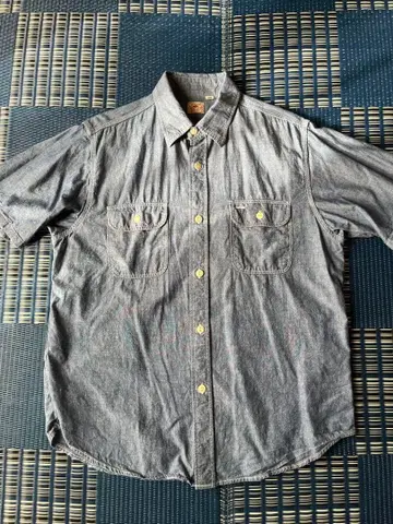 슈가케인 블루 샴브레이 워크 셔츠