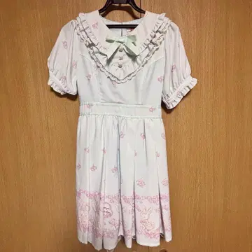 LIZLISA 러브레터 래빗 패턴 원피스 블루