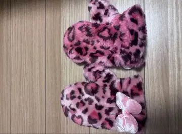 디즈니 레오파드 무늬 핑크 장갑 미튼