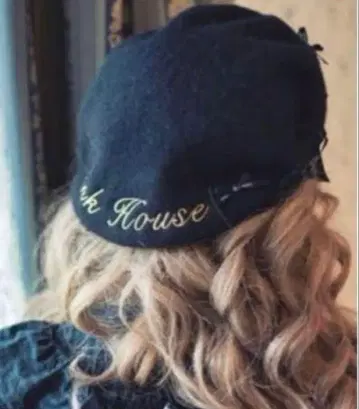 PINK HOUSE x misako&erinko 로고&리본 베레모 블랙