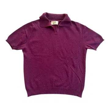 BALLANTYNE 퍼플 반팔 피케 셔츠 캐시미어 스키퍼