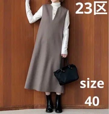 [ 미사용 ] 23구 울 밀드 저지 오버롤 스커트 원피스 40