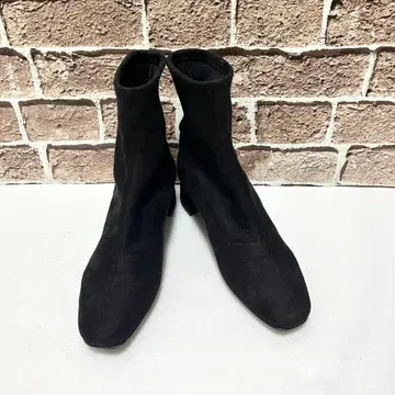 [컨디션 최상] DIANA 숏부츠 24cm 블랙 스웨이드 느낌 스퀘어토