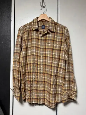GAP 갭 오픈 카라 셔츠 체크 셔츠 오픈 카라 셔츠 M