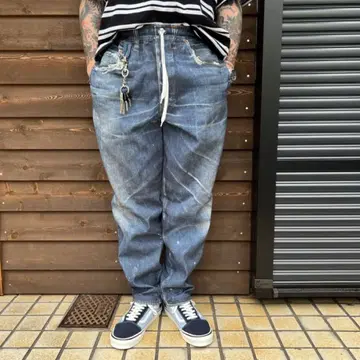us 산겐자야 Fake Vintage Denim Easy Pants 47