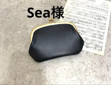 모자 가마구치 미니 지갑 소가죽 블랙