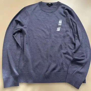 유니클로 메리노 크루넥 스웨터 L 사이즈 65Blue