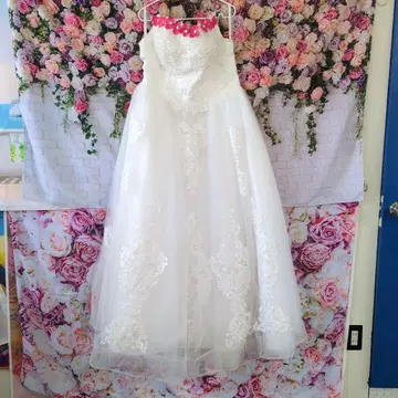 [ 빅 사이즈 ] 화이트 웨딩 드레스 스트랩리스