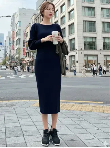 오카베 아유미님 콜라보 니트 원피스 E2920 TI