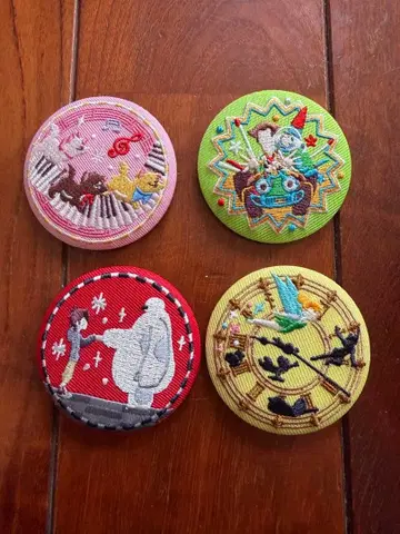 디즈니 자수 캔뱃지 세트