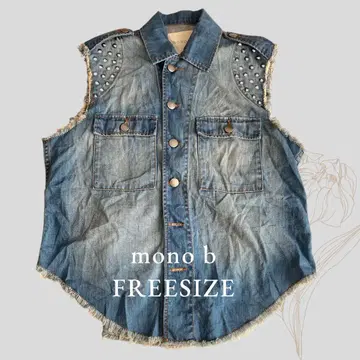 [ mono b ] 데미지 가공 베스트 원사이즈 in USA