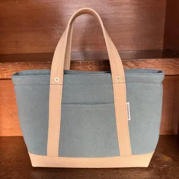 다카시마 캔버스 토트백 파랑과 베이지