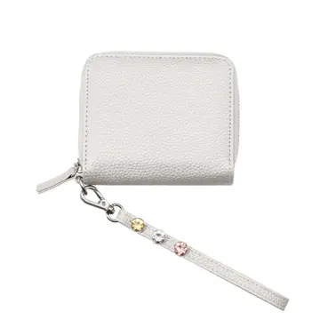 컴팩트 지갑 <비쥬 모티프 핸드 스트랩 포함> 펄 그레이