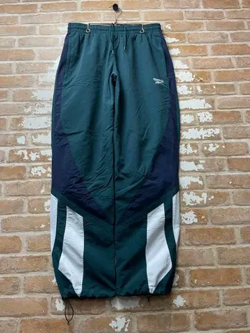 00s 리복 Reebok 나일론 팬츠 트랙 팬츠 그린 자수 구제 의류