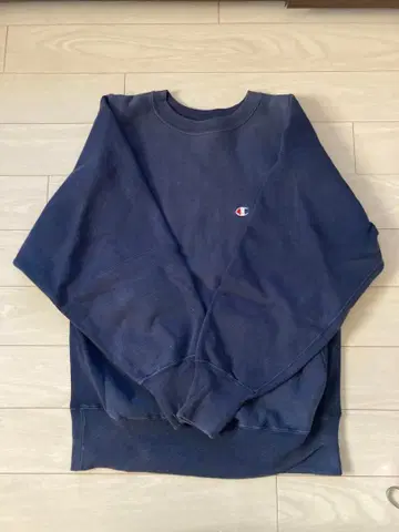 Champion Reverse Weave 맨투맨 M 네이비 자수 택