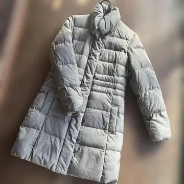 그레이 다운 자켓 스탠드 카라