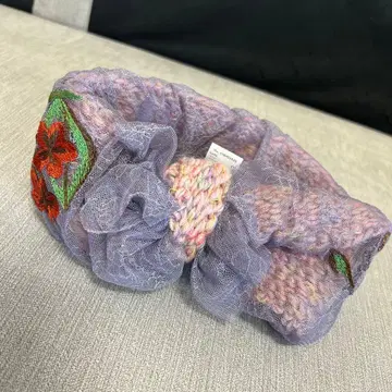 Ca4la 새상품 꽃무늬 자수 라벤더 헤어밴드