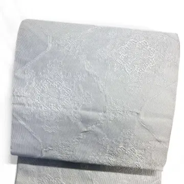 나고야 오비 마츠바 재단 그레이 화문 하나비시 기모노 115 p ms