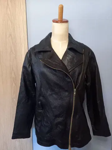 블랙 가죽 라이더 자켓 리얼 가죽