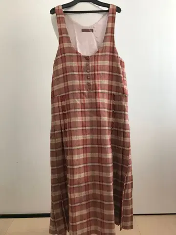 미사용에 가까운 핑크하우스 체크 모 100% 일본제