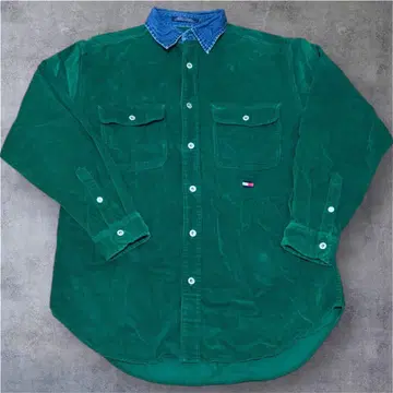 타미힐피거 코듀로이 셔츠 그린