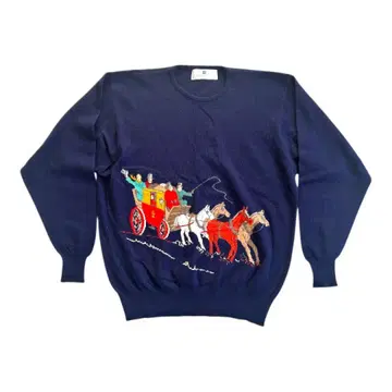 BALLANTYNE 네이비 캐시미어 스웨터 42 마차