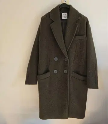 GYDA 올리브 더블 브레스트 롱 코트