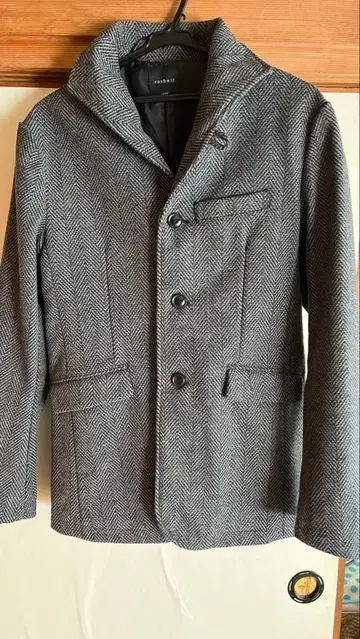 그레이 헤링본 체스터 코트