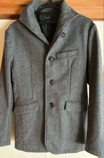 그레이 헤링본 체스터 코트