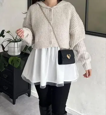 prose verse 세일러 카라 니트 x 튤 세트