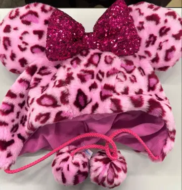 디즈니 레오파드 무늬 팬 캡 핑크 24시간 이내 발송