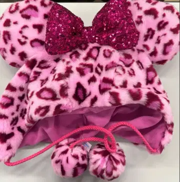 디즈니 레오파드 무늬 팬 캡 핑크 24시간 이내 발송