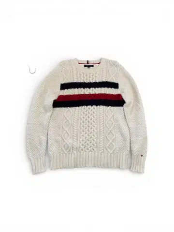 TOMMY HILFIGER 케이블 니트 M 트리코 크루넥