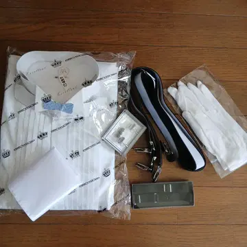 BA 화이트 턱시도 셔츠 잡화 세트 신랑