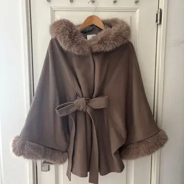 rienda 울MIX 후드 판초 코트