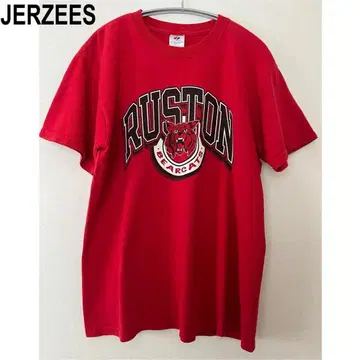 JERZEES 저지 반팔 T셔츠 M 레드 빨간색 빈티지