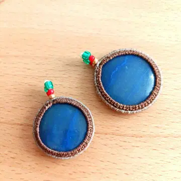 블루 마노 마크라메 펜던트 헤드 커플 세트