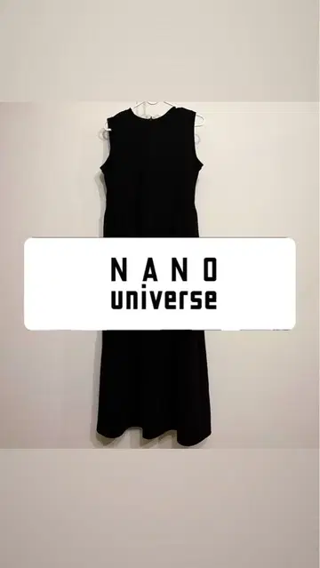 NANO universe 블랙 슬리브리스 롱 원피스