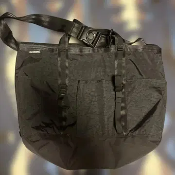 CHROME GROCERY TOTE BLACK CRINKLE 28L