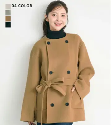 노카라 2WAY 리버 미들 코트 카멜