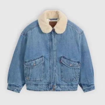 [시착만 한 상품] 리바이스 이번 시즌 쉘파 봄버 자켓 데님 점퍼 XS