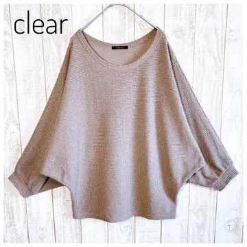 [새상품급] 클리어 돌먼 니트 풀오버 긴팔 세탁 가능 브라운 깔끔한
