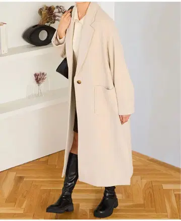 MISCH MASCH 베이지 체스터 코트 S